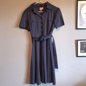 Lindy Bop Navy Blue Shirtdress